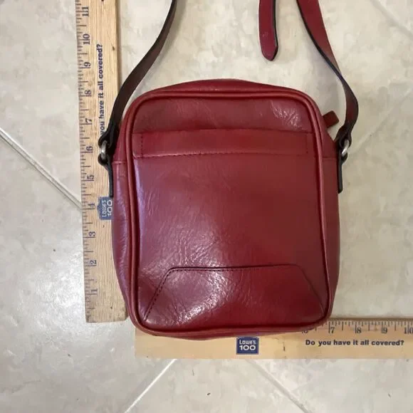 WILSONS LEATHER Pelle Studio Red Leather Bag Crossbody Purse - Picture 13 of 16